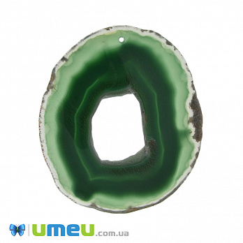 Зріз Агата, Зелений, 75х64 мм (POD-009368)