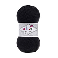 Пряжа Alize Extra 100 г, 220 м, Чорна 60 (YAR-056289)