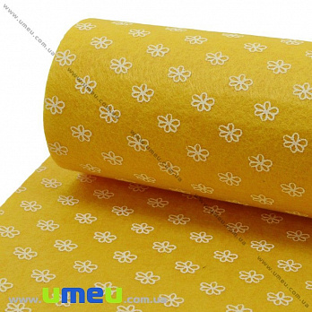 Фетр Квіточки 1 мм, 20х30 см, Жовтий (FLT-030368)