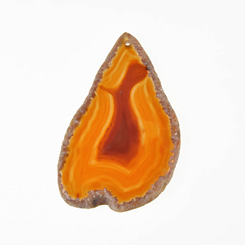 Зріз Агату, Червоно-коричневий, 69х42 мм (POD-020138)