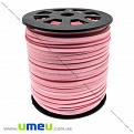 Замшевый шнур, 4 мм, Розовый, 1 м (LEN-021743)