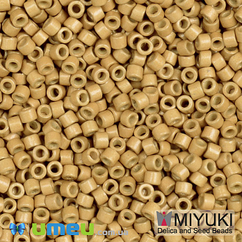 Бісер японський Miyuki Delica 11/0 DB1832F, Duracoat Galvanized, Золотистий матовий (BIS-049711)