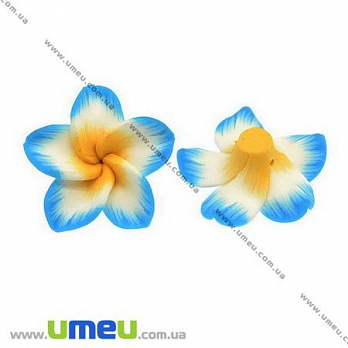 [Архів] Намистина FIMO Квітка, 32 мм, Блакитна (BUS-007869)