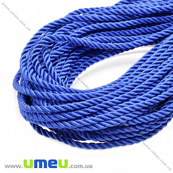 Полиэстеровый шнур крученый, Синий, 4 мм, 1 м (LEN-018934)