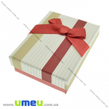 Подарочная коробочка Прямоугольная в полоску, 9х7х3 см, Красная, 1 шт (UPK-023148)