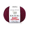 Пряжа Gazzal Baby Cotton №3442, 50 г, 165 м, Бордовая (YAR-060769)
