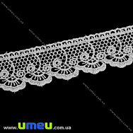 Кружево плетеное, 40 мм, Белое (LEN-011860)