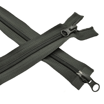 Блискавка спіральна роз'ємна (2 бігунки) 110 см, Тип 7, Хакі темна (ZIP-060463)