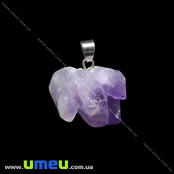 Підвіска з натурального каменю Аметист, 23х21х18 мм (POD-026104)