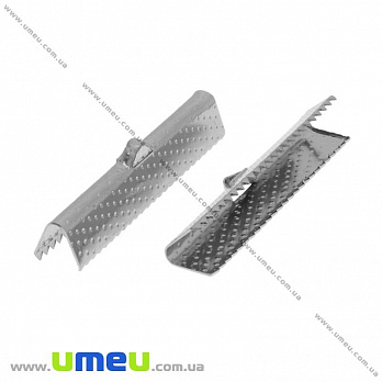 Затиск для стрічок, 35х8 мм, Темне срібло (ZAG-031816)