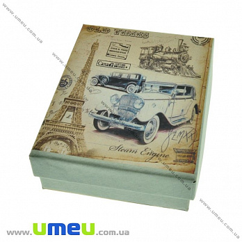 Подарочная коробочка Прямоугольная с рисунком, 9х7х3 см, Бежевая, 1 шт (UPK-023168)