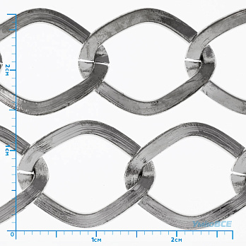 Цепь, Темное серебро, 16х12 мм, 1 м (ZEP-056067)