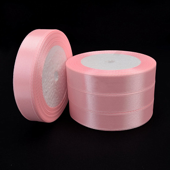 Атласна стрічка, 15 мм, Рожева (LEN-060355)