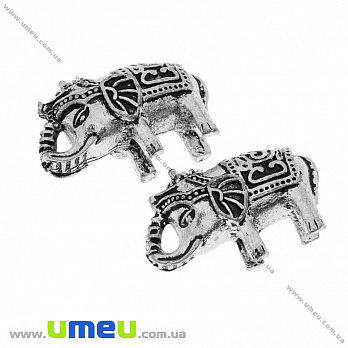[Архів] Намистина мет. Слон, 23х15х11 мм, Античне срібло (BUS-032684)