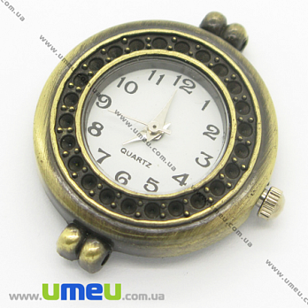 [Архив] Часы для браслетов круглые, Античная бронза, 31х25 мм, 1 шт (CLC-006187)