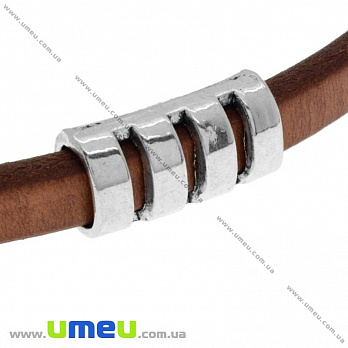 [Архів] Намистина мет. Regaliz, 28х13 мм, Античне срібло (BUS-007328)