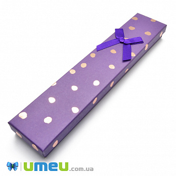 Подарункова коробочка Прямокутна в горох, 21,3х4,4х2,1 см, Фіолетова (UPK-042835)