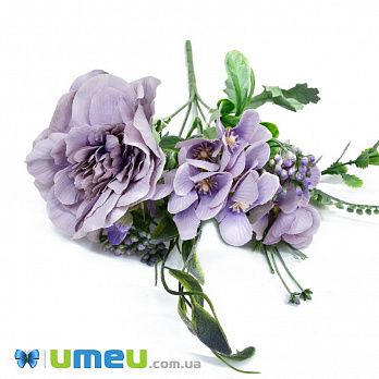 Букет півонія з гортензією, 27 см, Бузковий (DIF-045851)