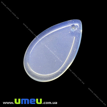 Підвіска скляна Крапля, Прозора, 25х14 мм (POD-014278)