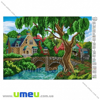 Схема для виш. бісером Юма, Будиночок на узліссі, 55х40 см (SXM-027876)