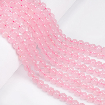 Бусины Кварц розовый, Натур. камень, 6,5 мм, Круглые, 19 см (BUS-060926)