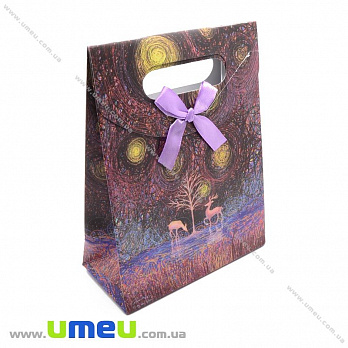 Подарочный пакет на липучке, Фиолетовый, 16х12х6 см, 1 шт (UPK-014782)