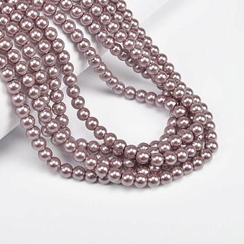 Намистини скляні Перли Premium, 6 мм, Пудрові, Круглі (BUS-034115)