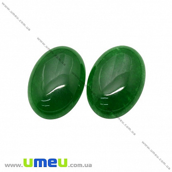 Кабошон нат. камінь Нефрит зелений, Овал, 25х18 мм (KAB-025938)