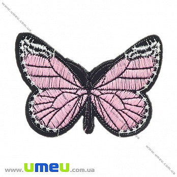 Термоаппликация Бабочка, 8х5,5 см, Розовая, 1 шт (APL-022179)