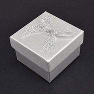 Коробочка Квадратная под колечко, 5х5х3,5 см, Серебристая (UPK-060587)