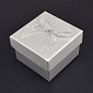 Коробочка Квадратная под колечко, 5х5х3,5 см, Серебристая (UPK-060587)