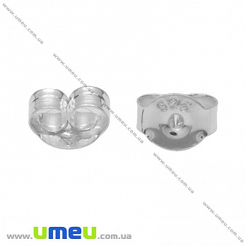 Заглушки для пусет Серебро (925 проба), 5,5х4 мм, 1 пара (SER-018270)