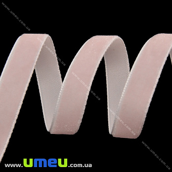 Лента бархатная, 10 мм, Розовая светлая, 1 м (LEN-035802)