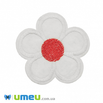 Термоаппликация Цветок, 5 см, Белая, 1 шт (APL-042245)