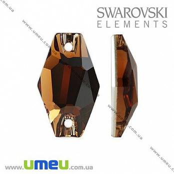 Пришивной элемент Swarovski 3261 Smoked Topaz, 18х11 мм, 1 шт (KAB-005529)