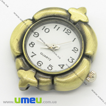 Часы для браслетов Цветок, Античная бронза, 29х24 мм, 1 шт (CLC-006165)