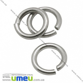 Соединительное колечко из нерж. стали, 4 мм, Темное серебро, 1 шт (STL-031414)