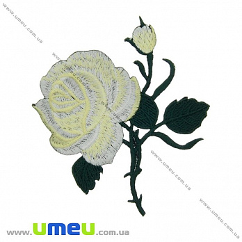 Термоаппликация Роза белая, 10х9 см, 1 шт (APL-024621)