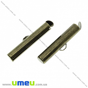 Затискач круглий, 26х6,5х5 мм, Антична бронза (ZAG-029761)