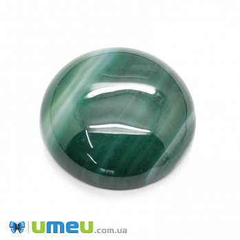 Кабошон нат. камінь Агат зелений, Круглий, 20,4 мм (KAB-049960)