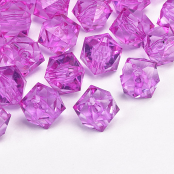 Намистини акрилові, Куб гранований, 11,5х10 мм, Бузкові (BUS-059932)