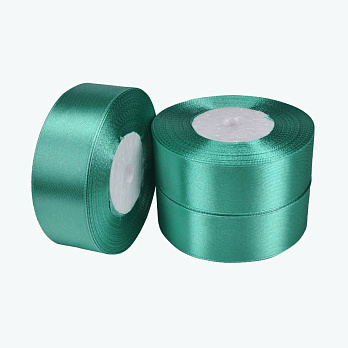 Атласная лента, 25 мм, Изумрудная светлая (LEN-061680)
