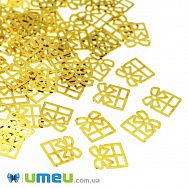 Декоративный элемент Подарок, 4х4х0,1 мм, Золото (DIF-047137)