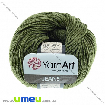 Пряжа YarnArt Jeans 50 г, 160 м, Хаки 82, 1 моток (YAR-029716)
