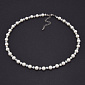 Колье белое, Бусины стеклянные, 38 см, Нерж сталь (BUS-062316)