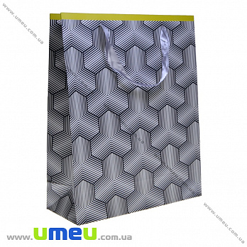 Подарунковий пакет, 32х26х10 см, Чорно-жовтий (UPK-035648)