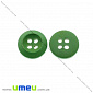 Гудзик дерев'яний Круглий, 13 мм, Зелений (PUG-032900)