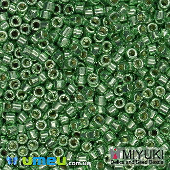 Бісер японський Miyuki Delica 11/0 DB1844, Duracoat Galvanized, Салатовий (BIS-045486)