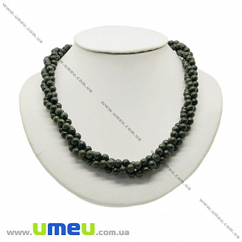 [Архів] Намиста з натурального каменю Джгут Змійовик (син.), 49 см (BUS-028705)