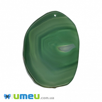 Зріз Агата, Зелений, 74х54 мм (POD-009356)